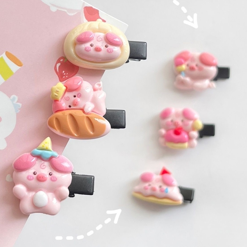 🌺🌺Kẹp Tóc Mái Mỏ Vịt Hình Heo Má Hồng Ngọt Ngào Đáng Yêu Dành Cho Nữ