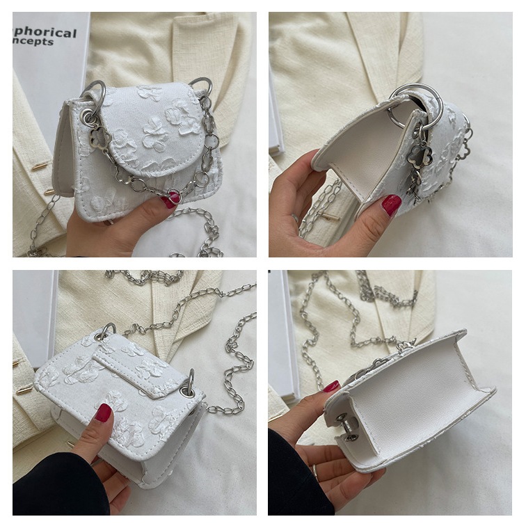 Túi Xách Nữ Đi Tiệc Cầm Tay  Túi Đeo Chéo Mini Phối Dây Xích Thời Trang Mùa Hè Dành