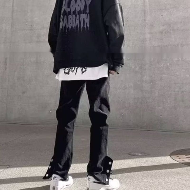 Quần jeans Dài Ống Rộng Phong Cách harajuku Thời Trang Cho Nam