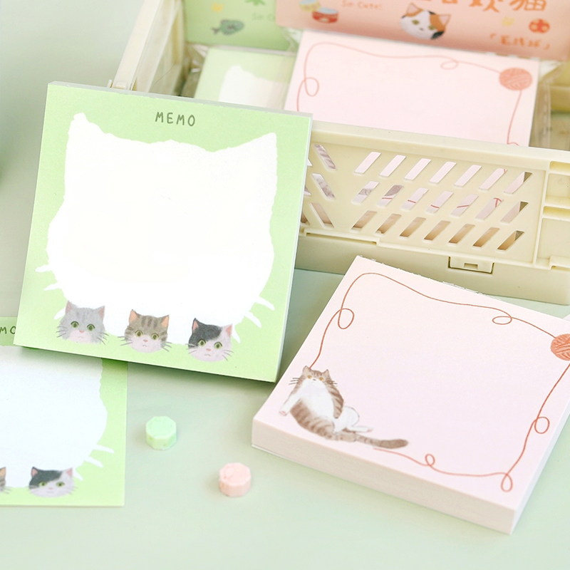 Mr. Paper 100 vé/túi tờ Tượng đơn Dễ thương Hoạt hình Mèo động vật tờ Tài liệu trang trí biên giới bàn tay DIY sáng tạo Học sinh Bản ghi nhớ