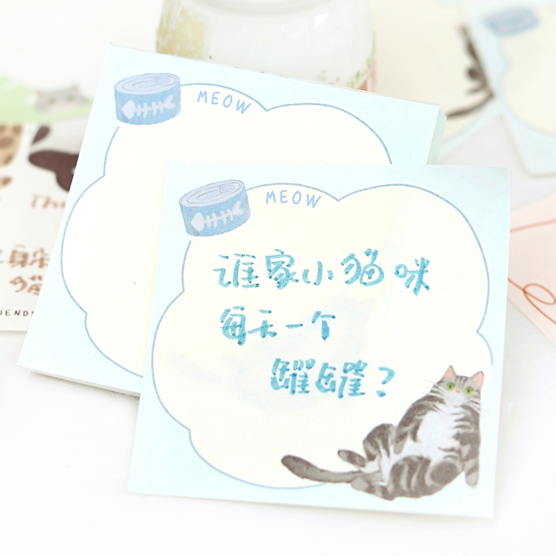 Mr. Paper 100 vé/túi tờ Tượng đơn Dễ thương Hoạt hình Mèo động vật tờ Tài liệu trang trí biên giới bàn tay DIY sáng tạo Học sinh Bản ghi nhớ