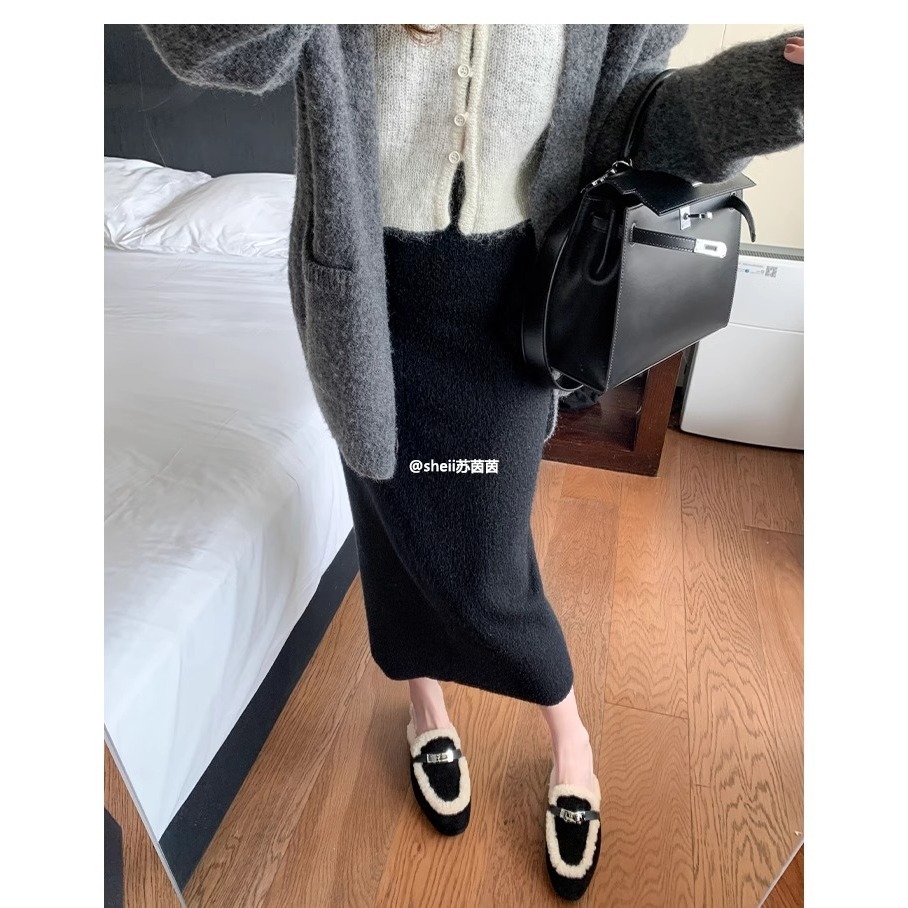 Dép Lông Cừu Bít Mũi Thời Trang Thanh Lịch Cho Nữ