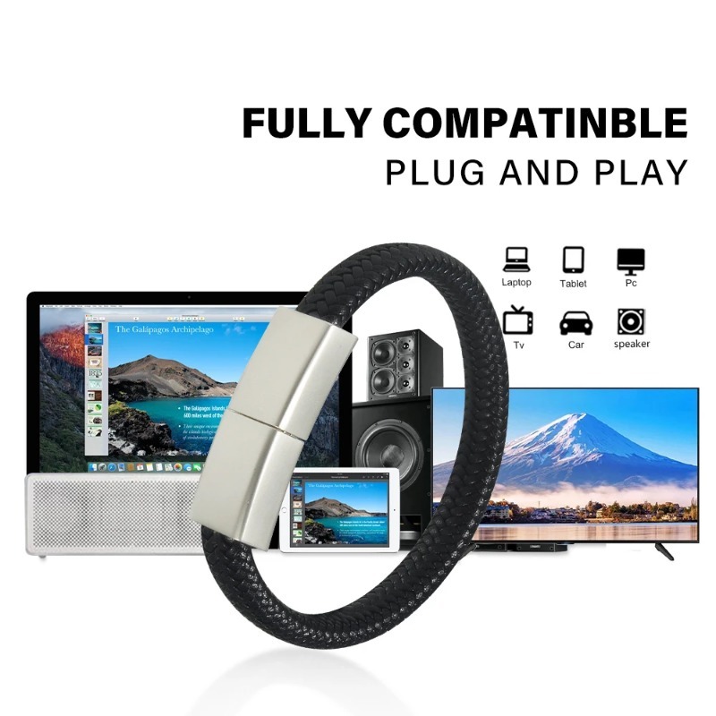 Usb Dung Lượng 64gb 32gb Dạng Vòng Đeo Tay Màu Đen Chống Nước 16gb 8gb