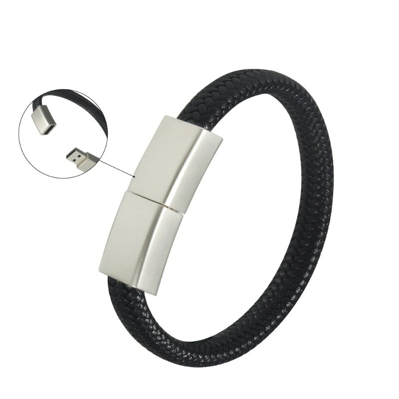 Usb Dung Lượng 64gb 32gb Dạng Vòng Đeo Tay Màu Đen Chống Nước 16gb 8gb