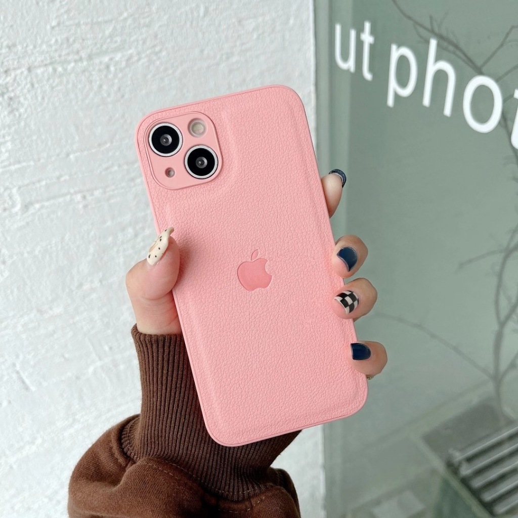 Ốp Điện Thoại Da PU Chống Dấu Vân Tay Bảo Vệ Ống Kính Máy Ảnh Cho iPhone 14 13 Pro Max X / Xs 7 / 8 Plus