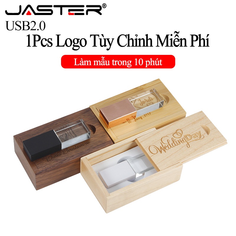 USB JASTER logo tùy chỉnh hình chữ nhật màu pha lê dung lượng 128gb 64gb 32gb 16gb 8gb 4gb dùng làm quà tặng sáng tạo