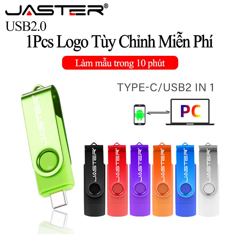 USB JASTER type-C in logo bằng kim loại nhiều màu sắc/ có móc khóa dung lượng 64gb 32gb 16gb 8gb 4gb dùng làm quà tặng