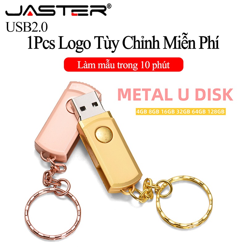 Jaster móc chìa khóa miễn phí ổ đĩa flash usb 2.0 128gb quà tặng cho trẻ em thẻ nhớ 64gb ổ bút mini 32gb mặt dây chuyền có thể xoay 16gb đĩa kim loại u 8gb 4gb