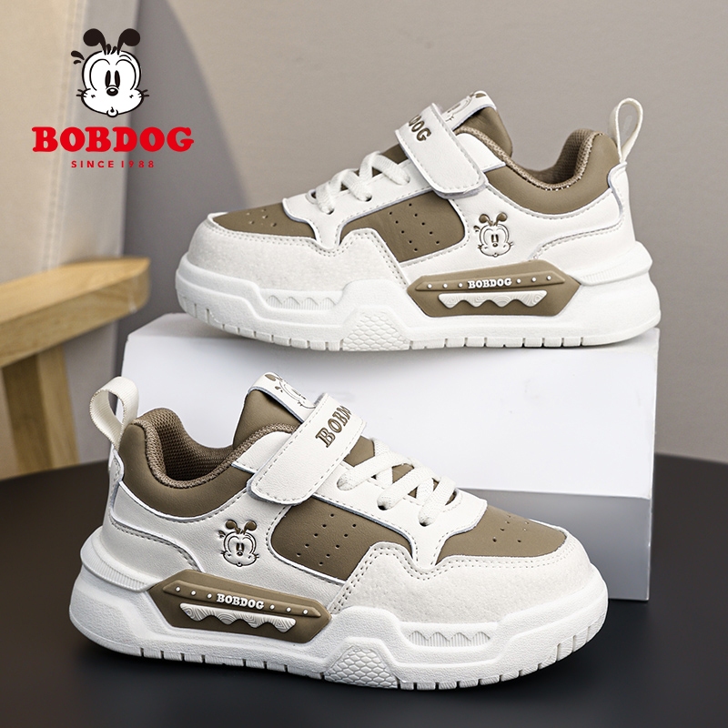 Bobdog Giày Thể Thao Bằng Da Chống Nước Chống Trượt Thoáng Khí Dành Cho Trẻ Em