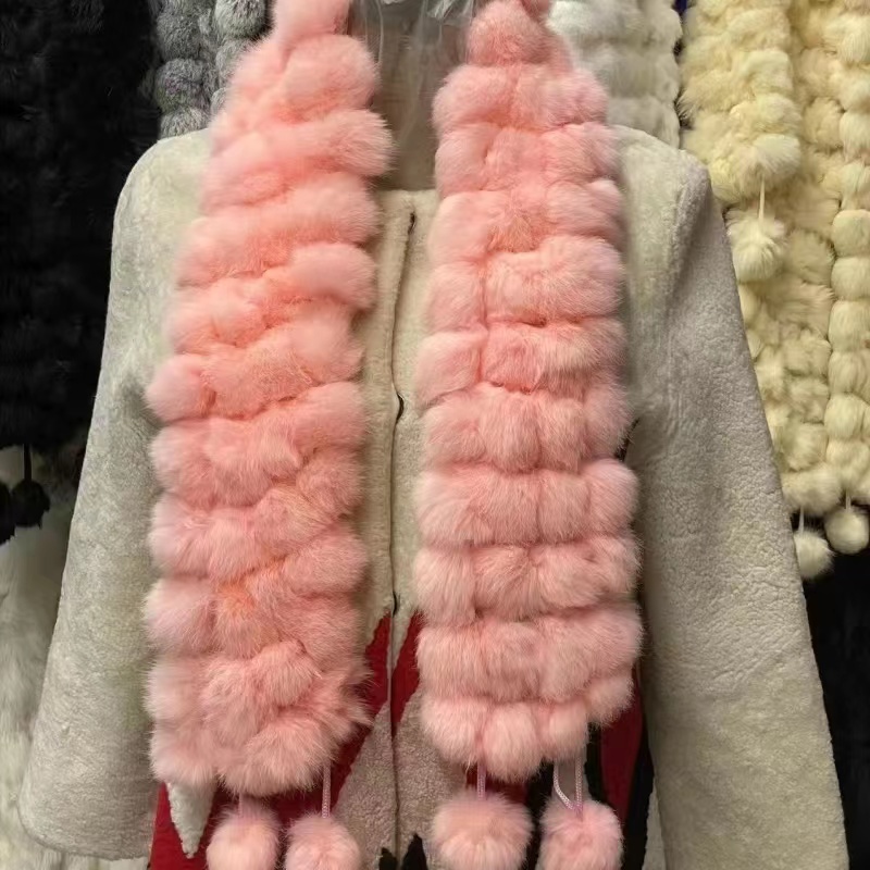 Khăn Choàng Lông Thỏ Dài Màu Cầu Vồng Thoải Mái Ấm Áp Hợp Thời Trang Cho Cặp Đôi