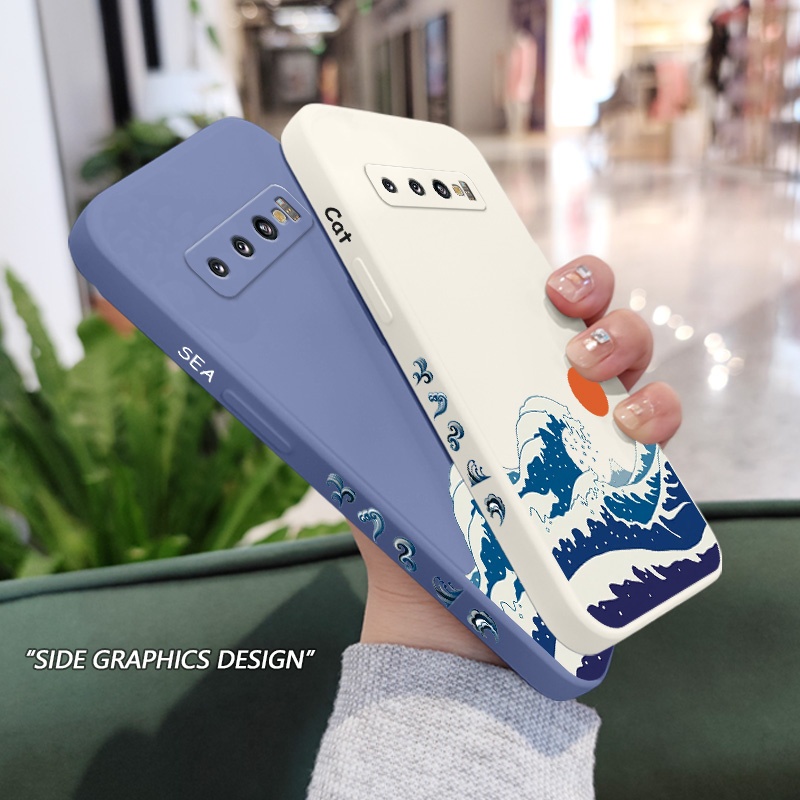Ốp Điện Thoại Mềm Hình Mèo Gợn Sóng Cho samsung galaxy s10 s10e plus s9 plus