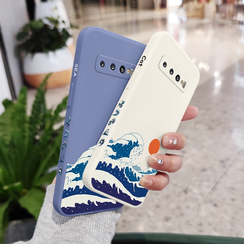 Ốp Điện Thoại Mềm Hình Mèo Gợn Sóng Cho samsung galaxy s10 s10e plus s9 plus