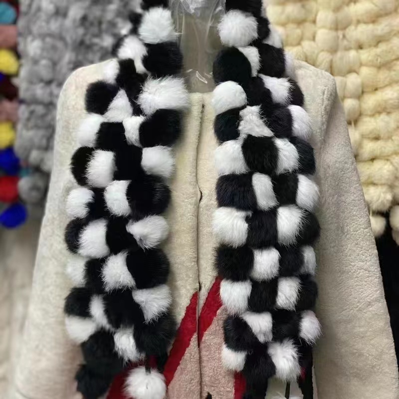 Khăn Choàng Lông Thỏ Dài Màu Cầu Vồng Thoải Mái Ấm Áp Hợp Thời Trang Cho Cặp Đôi