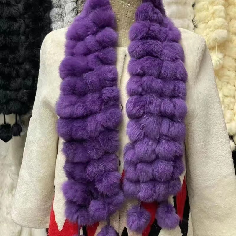 Khăn Choàng Lông Thỏ Dài Màu Cầu Vồng Thoải Mái Ấm Áp Hợp Thời Trang Cho Cặp Đôi