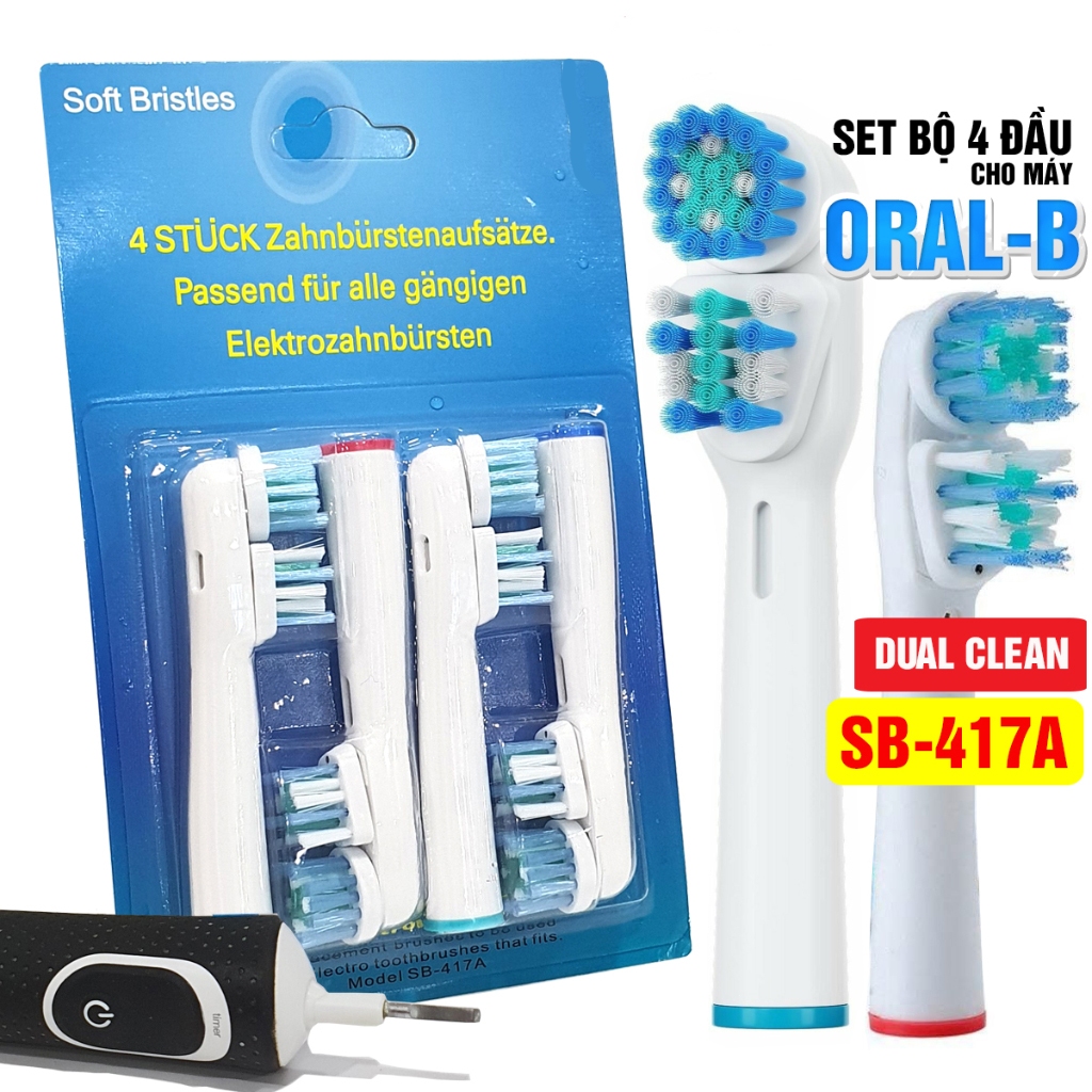 Set 4 đầu thay thế ORAL-B thích hợp cho bàn chải đánh răng điện