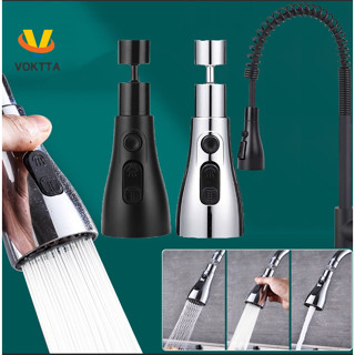Voktta 【Đồng  Đầu Vòi Nước Tăng áp Rửa Bát Xoay 360 độ 3 Chế độ đa Năng Phòng Bếp Bồn Rửa Chén