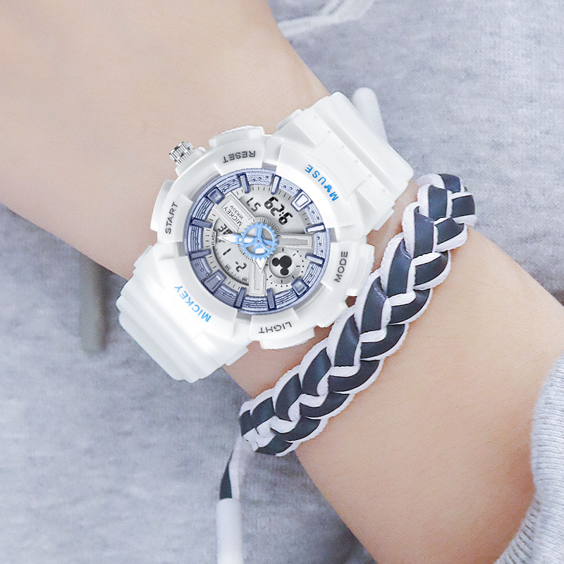 Disney MK-15141W Đồng Hồ Điện Tử Thể Thao Màn Hình Dạ Quang Chống Thấm Nước 50M