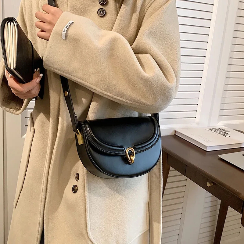 Túi Da pu Đeo Chéo Màu Trơn Thời Trang Cho Nữ