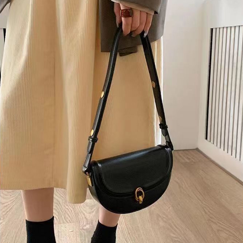 Túi Da pu Đeo Chéo Màu Trơn Thời Trang Cho Nữ