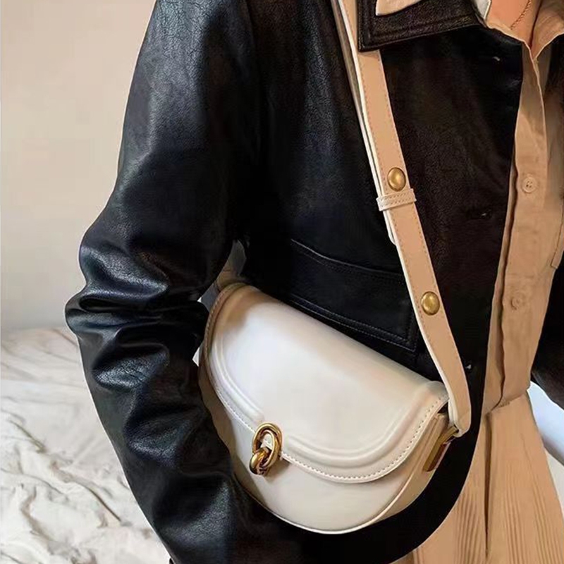 Túi Da pu Đeo Chéo Màu Trơn Thời Trang Cho Nữ