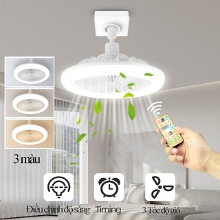 Quạt Trần Đèn CHUANGYANG 9.8inch 3 Màu Với điều khiển từ xa Điều chỉnh độ sáng và tốc độ gió