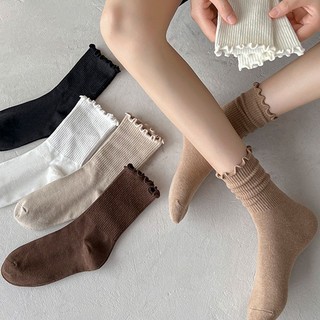 Vớ FHYL cổ cao vừa viền ren thời trang thu đông xinh xắn dành cho nữ