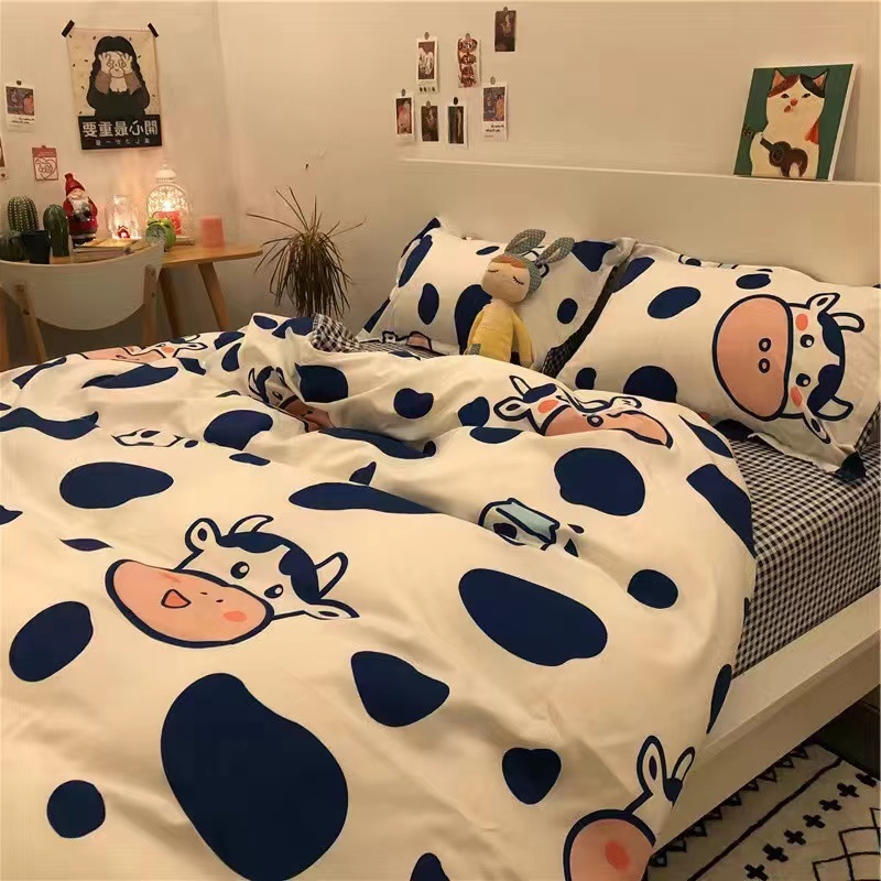 Bộ Bốn Mảnh Ván Trượt Mùa Đông Kẻ Caro Đen Phong Cách Bắc Âu Cho Học Sinh