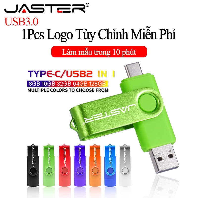 Jaster type-c 2in1 usb 3.0 ổ đĩa flash 128gb biểu tượng tùy chỉnh miễn phí thẻ nhớ 64gb chuỗi chìa khóa quà tặng ổ bút 32gb khắc laser pendrive 16gb đĩa u chống nước 8gb 4gb