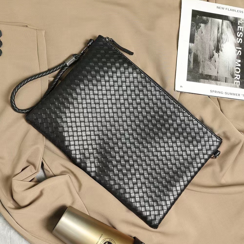 Túi xách nam bện da pu mềm, túi xách đa năng dung tích lớn lưu trữ đa năng Túi ly hợp đi lại có dây đeo có thể tháo rời Túi dệt cổ điển