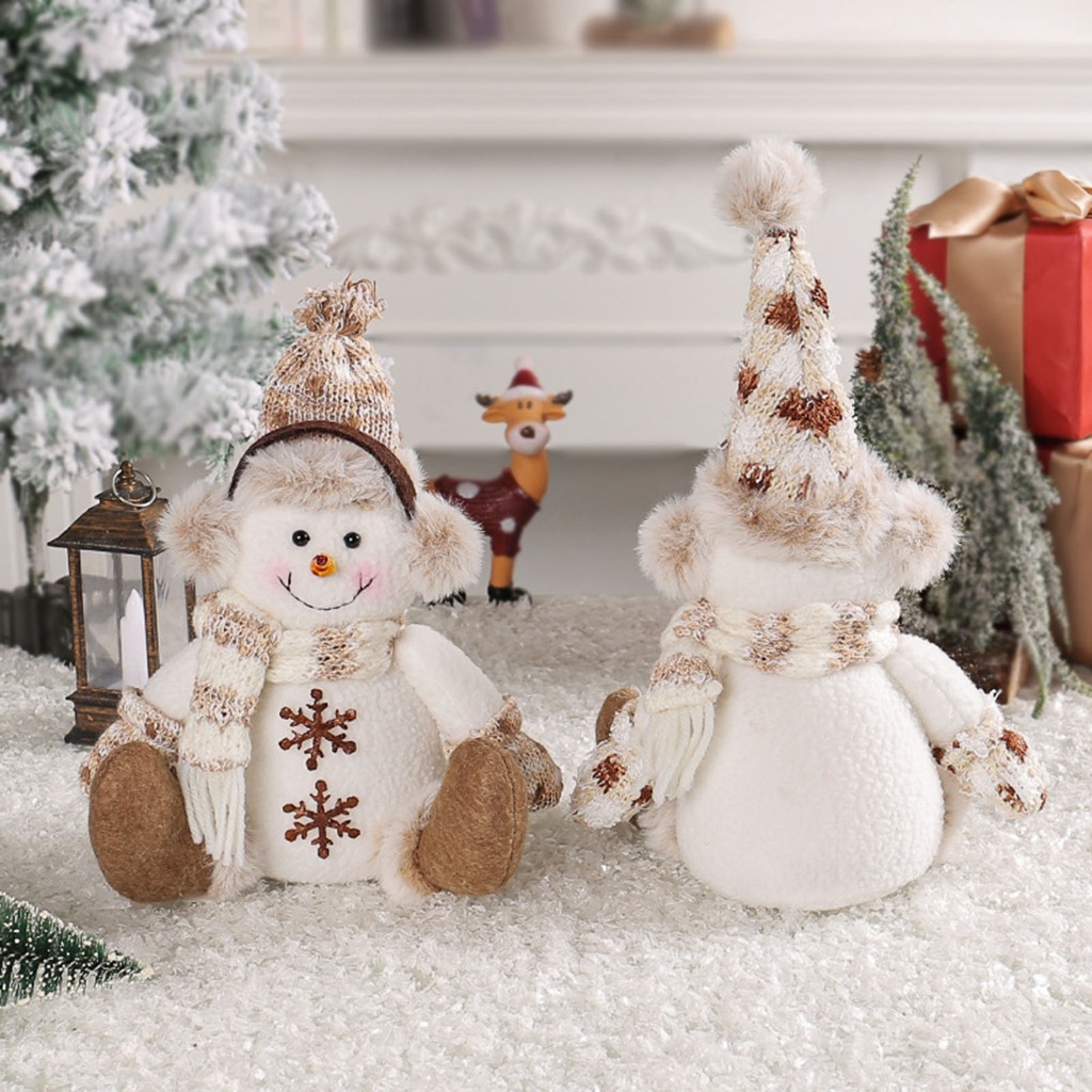 Búp Bê Ông Già Noel Nai Sừng Tấm Để Bàn Trang Trí