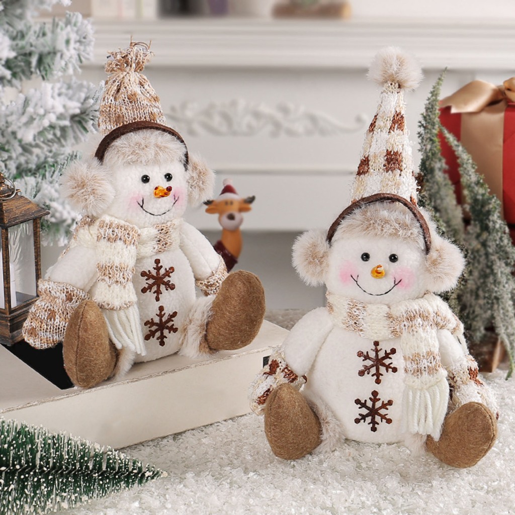 Búp Bê Ông Già Noel Nai Sừng Tấm Để Bàn Trang Trí