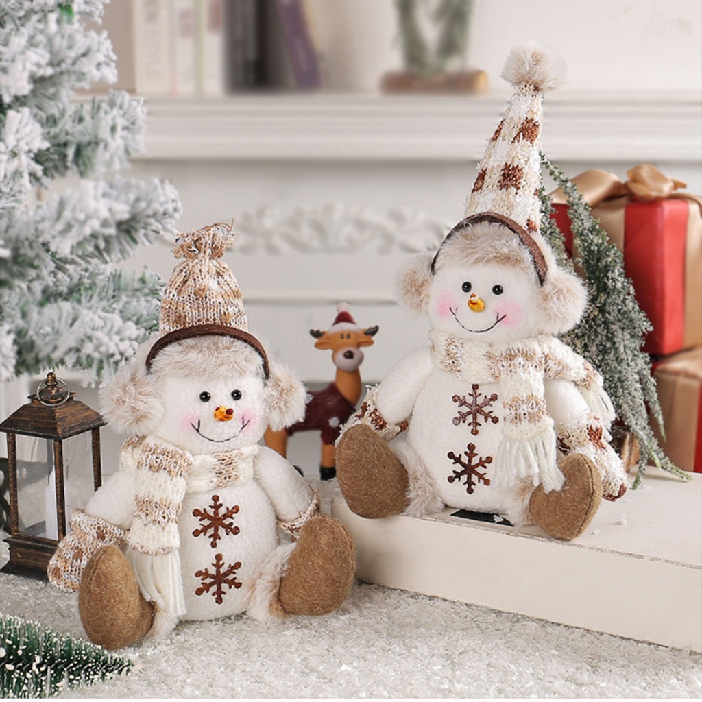 Búp Bê Ông Già Noel Nai Sừng Tấm Để Bàn Trang Trí