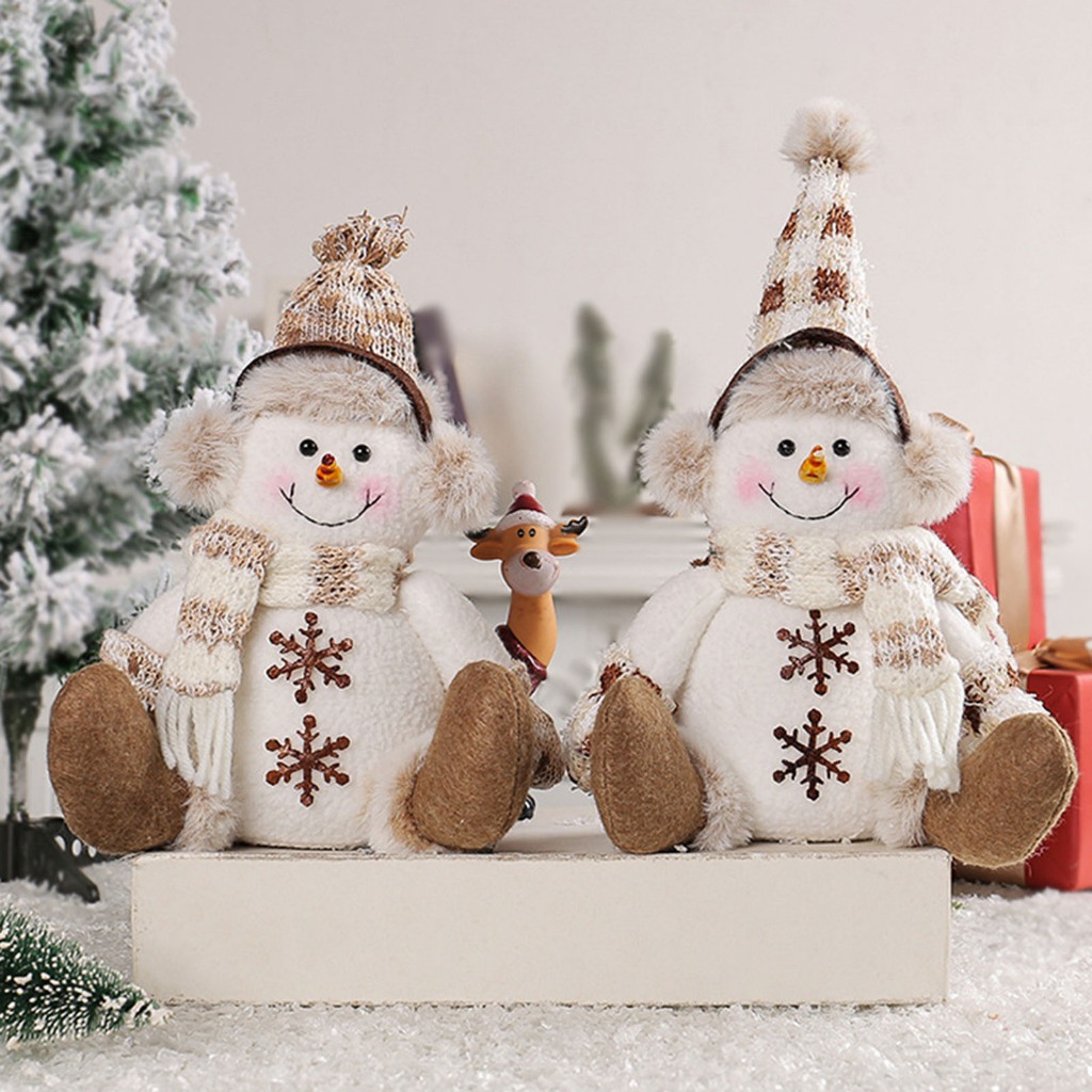 Búp Bê Ông Già Noel Nai Sừng Tấm Để Bàn Trang Trí