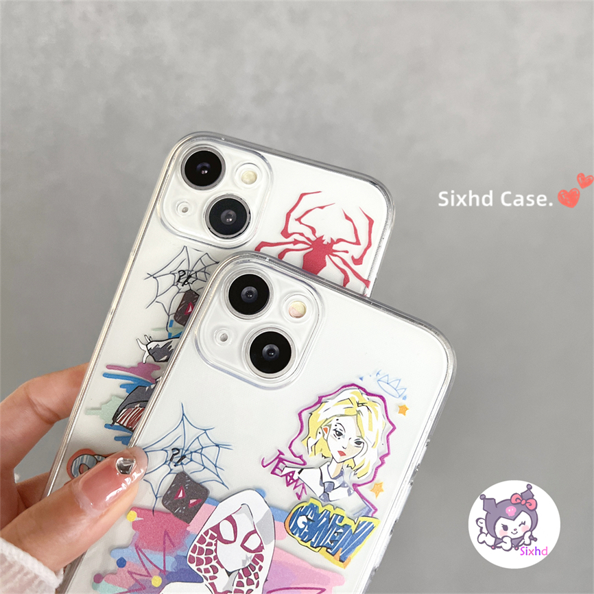 Ốp Lưng Samsung A05s A05 A22 A12 A13 A23 A53 A54 A04s A04 A14 M14 A50 A50s A30s A33 A34 A03s A34 A32 A51 A52 A31 A11 A21s A71 A73 A30 A20 Sixhd Ốp Điện Thoại Mềm Trong Suốt Chống Sốc Hình Người Nhện Cho