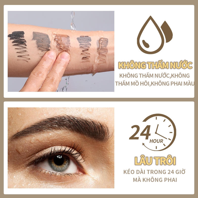Bộ đôi Gel Kẻ Lông Mày Kimuse Chống Nước Lâu Phai 5 Màu Sắc Tùy Chọn 2PCS