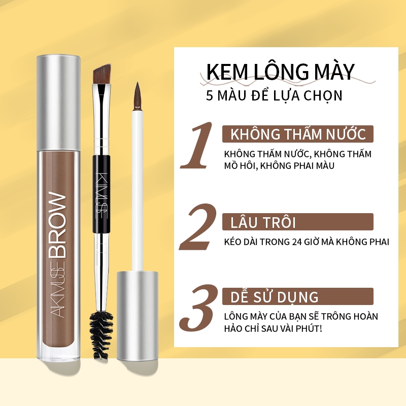 Bộ đôi Gel Kẻ Lông Mày Kimuse Chống Nước Lâu Phai 5 Màu Sắc Tùy Chọn 2PCS