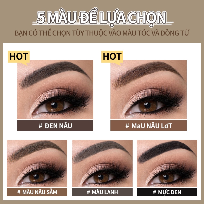 Bộ đôi Gel Kẻ Lông Mày Kimuse Chống Nước Lâu Phai 5 Màu Sắc Tùy Chọn 2PCS