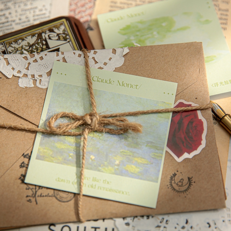 Mr. Paper 60 vé/túi tờ Phong cách văn nghệ manet Bức tranh Chủ đề Bàn tay DIY sáng tạo Nguyên liệu dán Giấy thông báo sinh viên Bản ghi nhớ