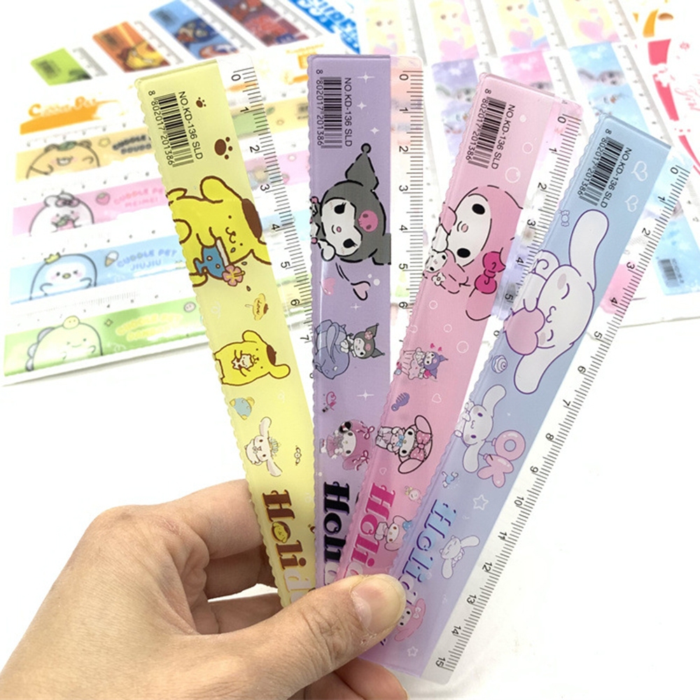 Thước Đo 15cm Họa Tiết Hoạt Hình Xinh Xắn Dành Cho Học Sinh