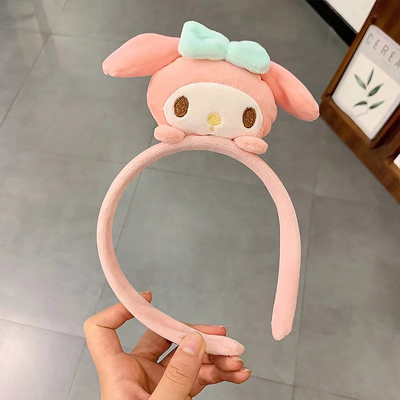 SANRIO Wmph Băng Đô Lông Xù Đính Tai Cún Nhồi Bông Hoạt Hình kuromi my melody cinnamoroll Dễ Thương Dùng Làm Quà Tặng wmm