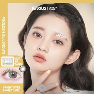 Kính áp tròng Kilala màu nâu Golden Silk Brown DIA 14.5mm lens cận 6 tháng có độ (0-8) 1 cặp