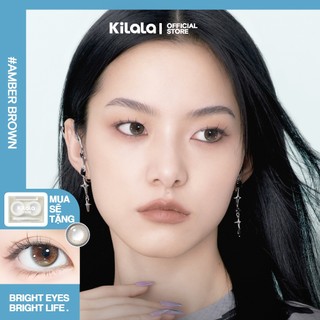 Kính áp tròng Kilala màu nâu Amber Brown DIA 14.2mm lens cận 1 tháng có độ (0-8) 1 cặp