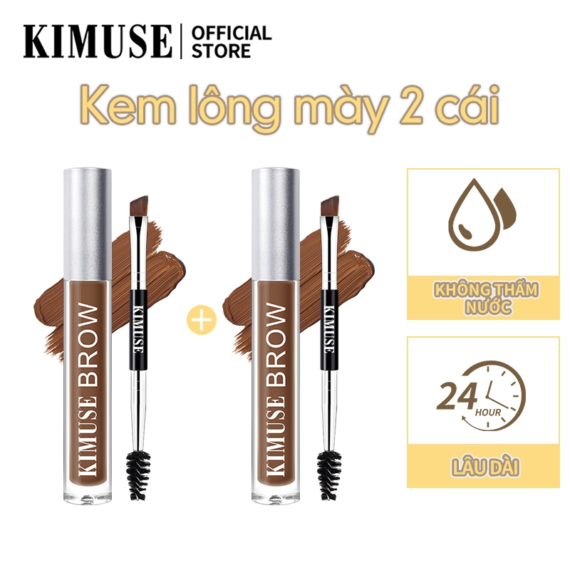 Bộ đôi Gel Kẻ Lông Mày Kimuse Chống Nước Lâu Phai 5 Màu Sắc Tùy Chọn 2PCS