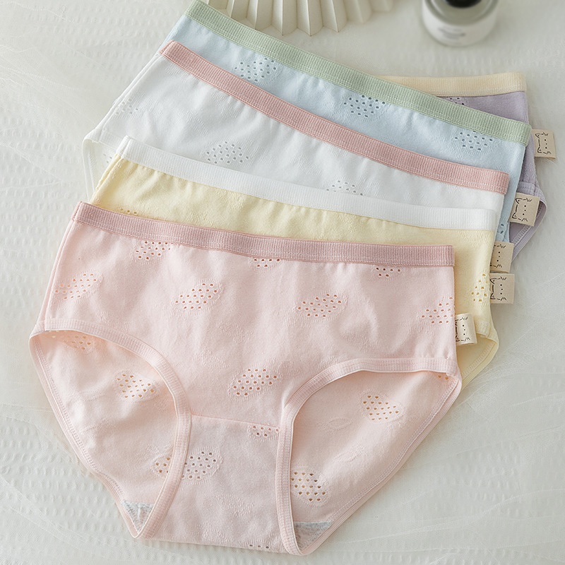Quần Lót cotton Thoáng Khí Kháng Khuẩn Màu Sắc Tương Phản Cho Nữ
