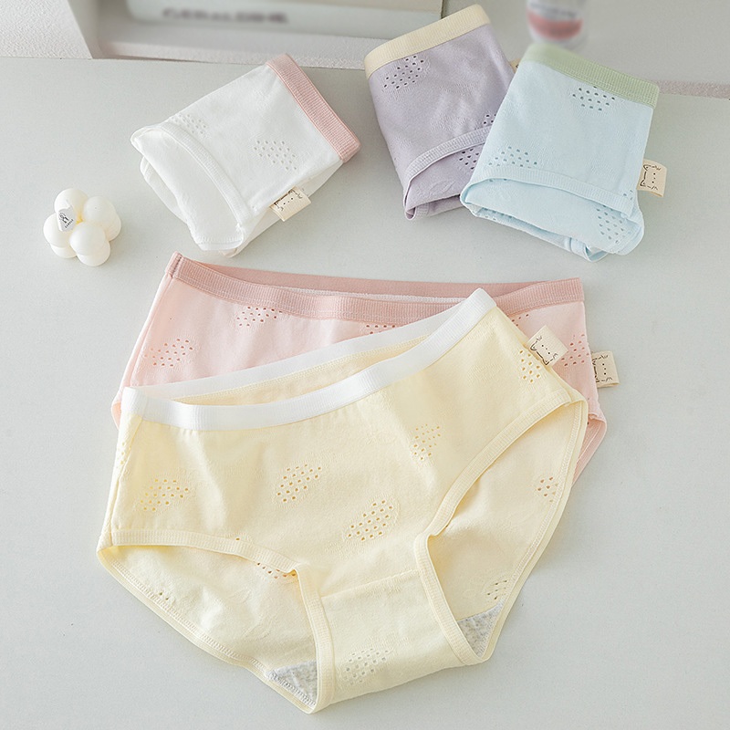 Quần Lót cotton Thoáng Khí Kháng Khuẩn Màu Sắc Tương Phản Cho Nữ