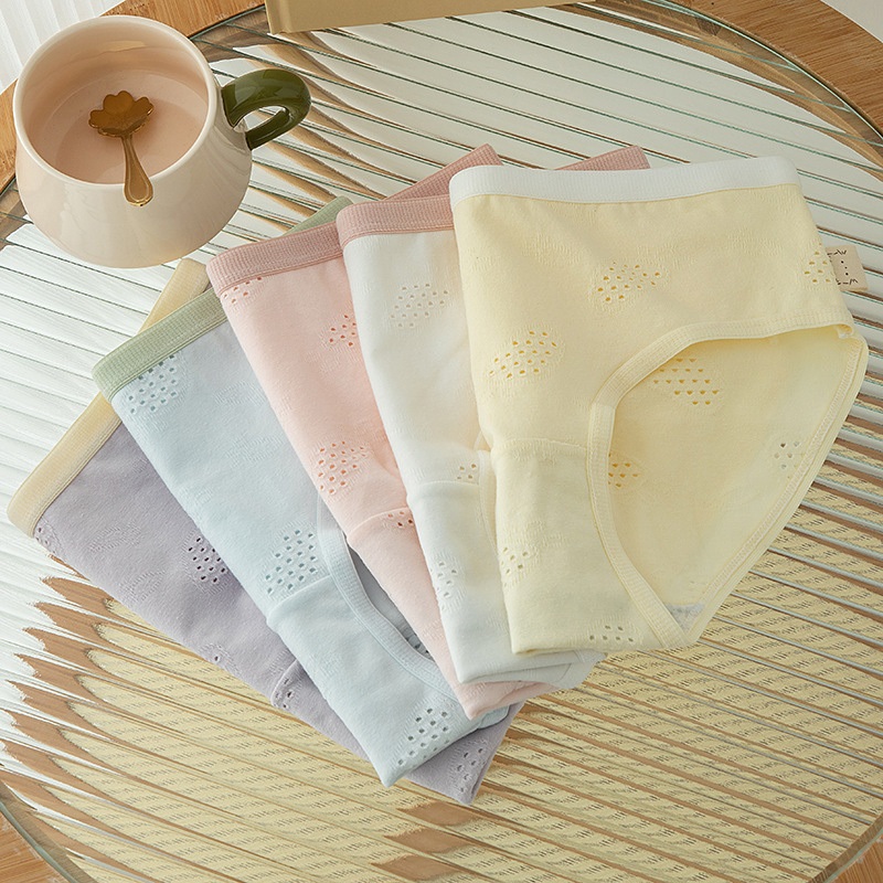 Quần Lót cotton Thoáng Khí Kháng Khuẩn Màu Sắc Tương Phản Cho Nữ