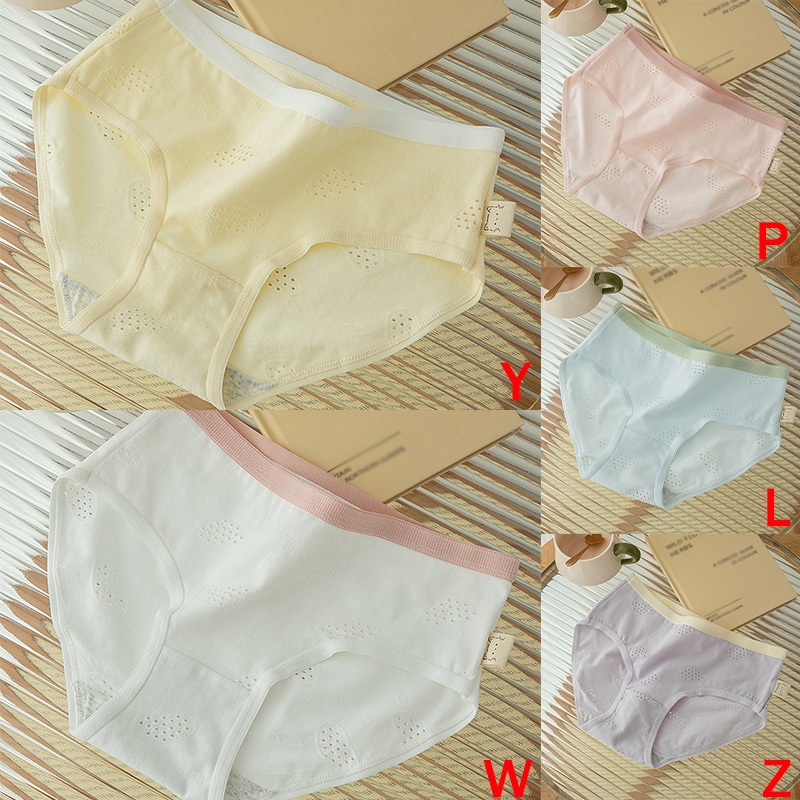 Quần Lót cotton Thoáng Khí Kháng Khuẩn Màu Sắc Tương Phản Cho Nữ