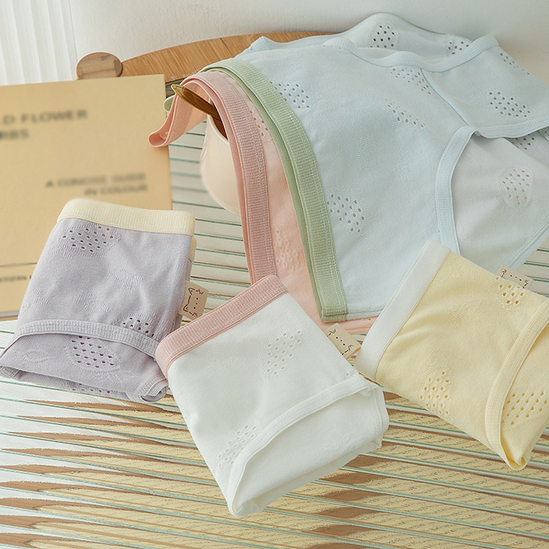 Quần Lót cotton Thoáng Khí Kháng Khuẩn Màu Sắc Tương Phản Cho Nữ