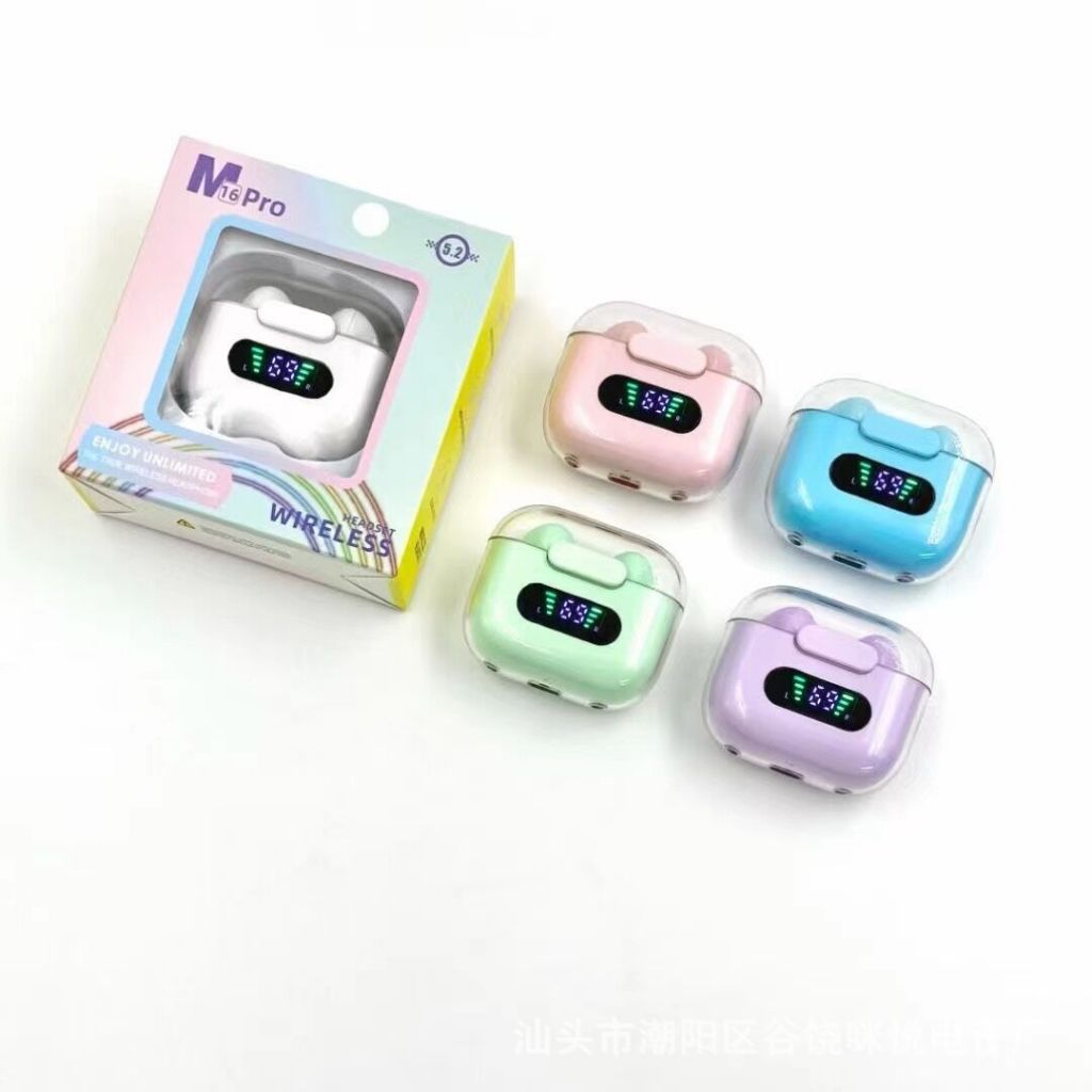 Tws Bộ Tai Nghe bluetooth 5.2 tws m16 pro Màn Hình led hd Kép