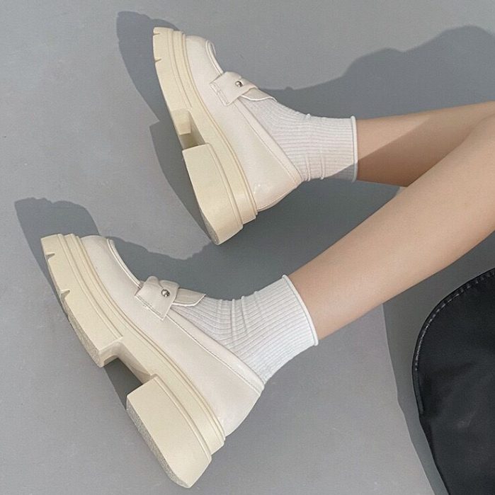 Giày Lười Đế Dày 6cm Chống Trượt Phong Cách Thời Trang Mới 2023